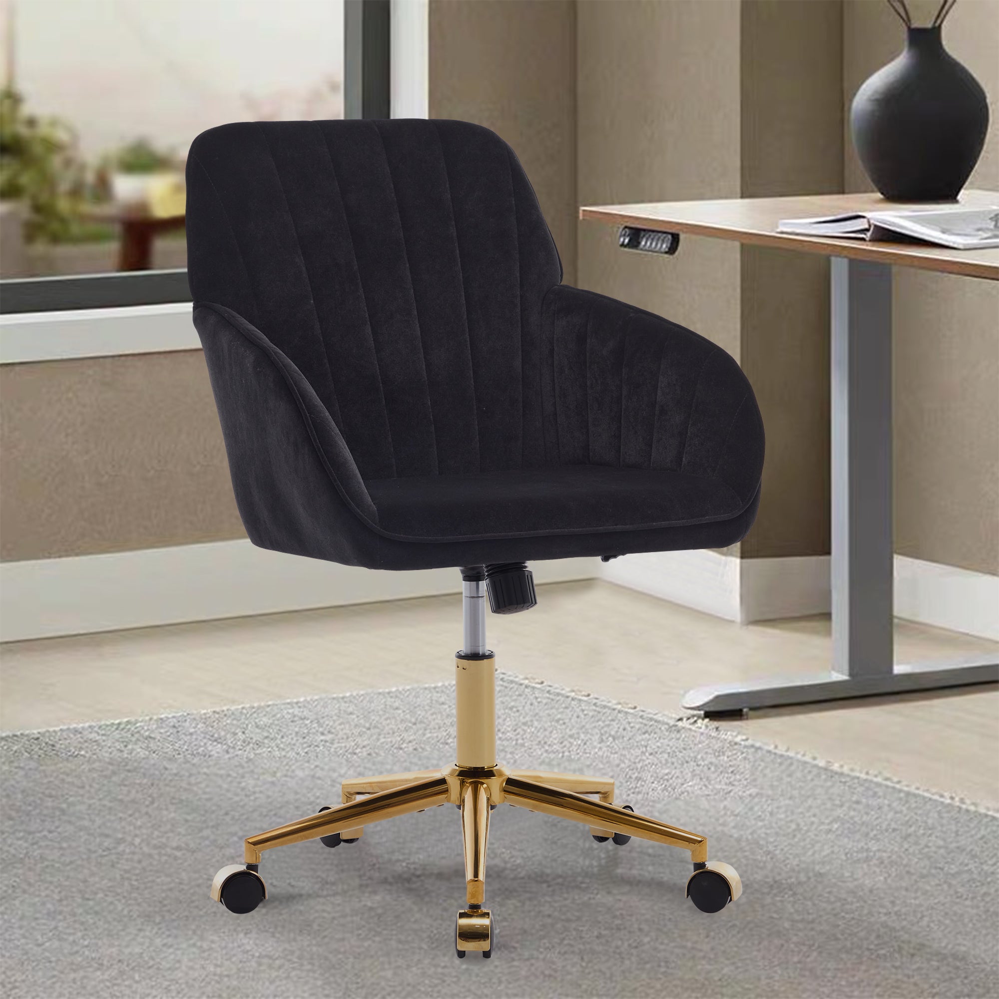 Koorbiir Adjustable Office Chair, Home Bedroom, Ergonomic Swivel Chair, Backrest Seat, Comfortable for Long Sitting