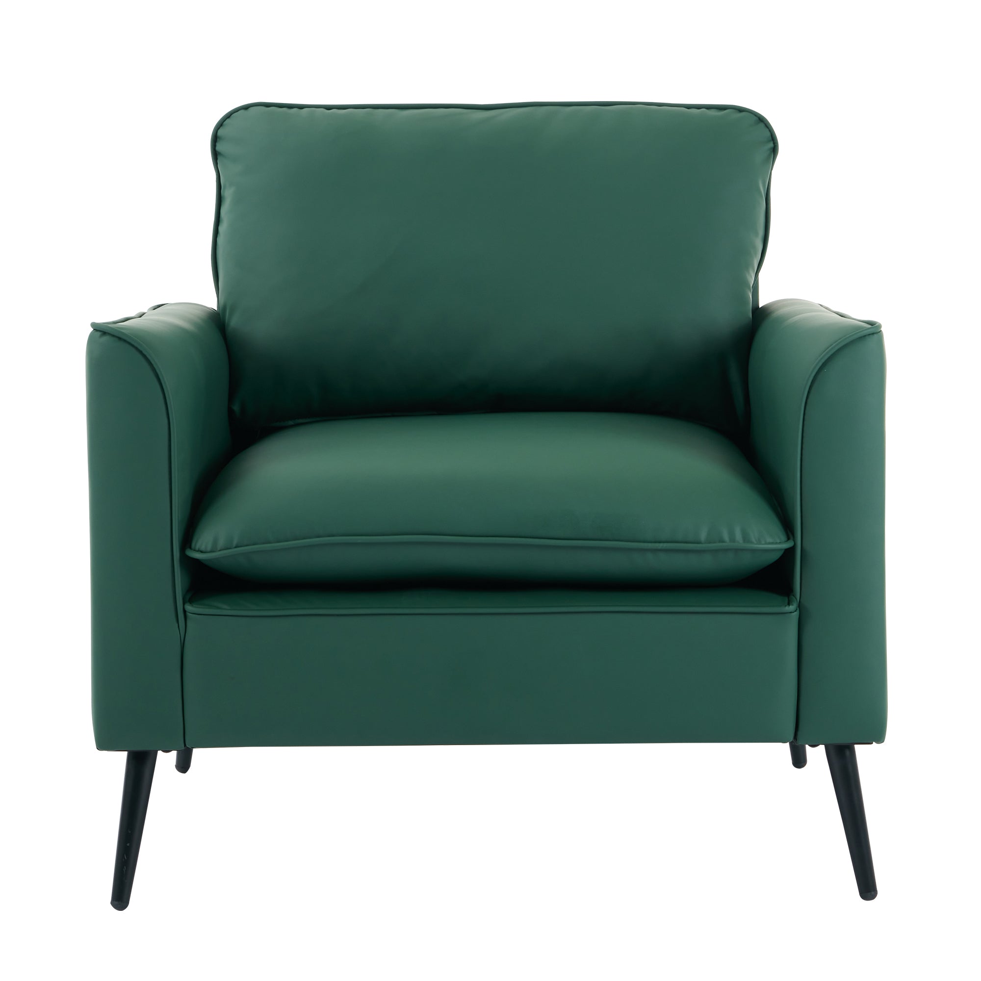 Koorbiir Cat paw leather upholstered sofa 1PC Green,Nordic retro light luxury living room balcony bedroom single casual sofa chair