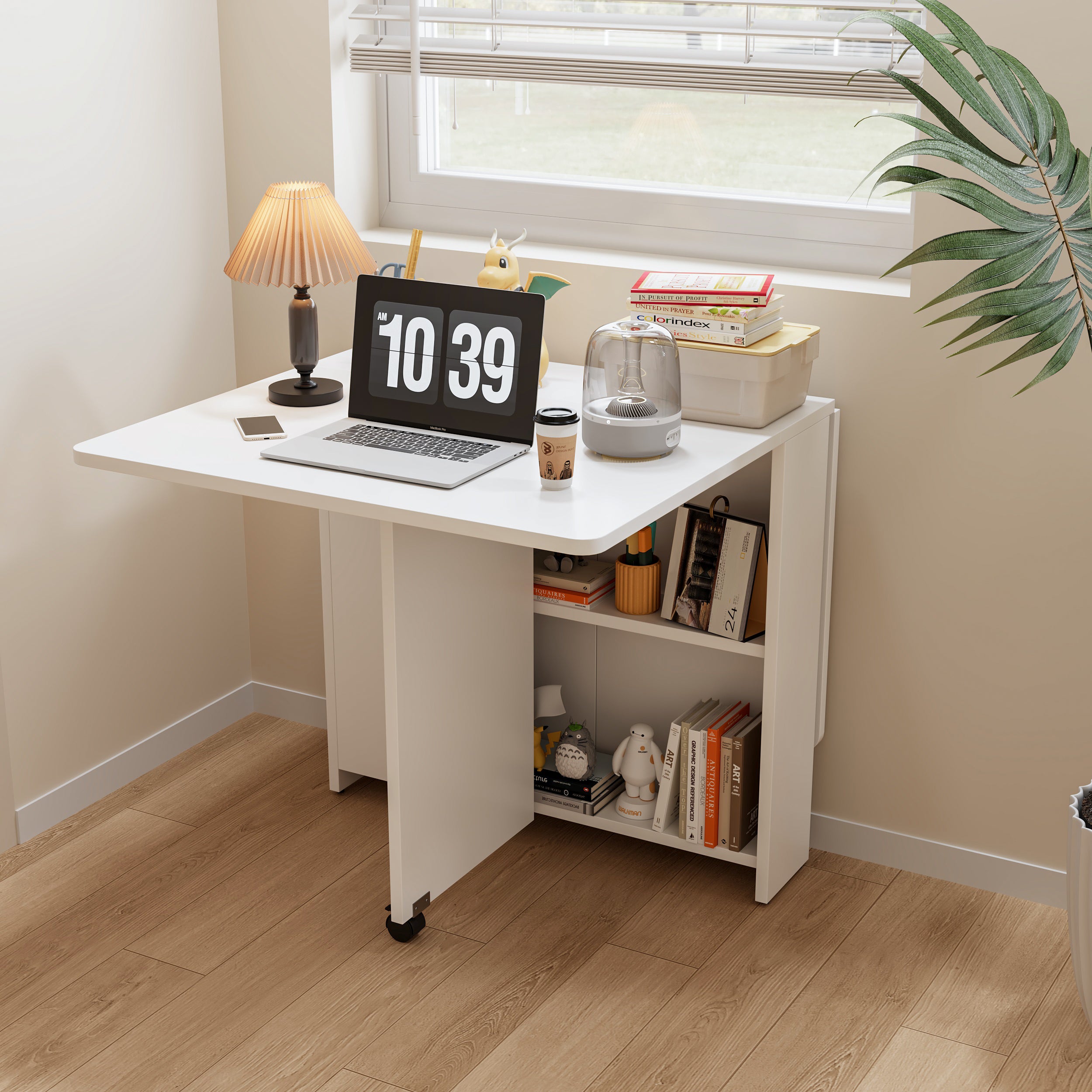 koorbiir f3 51.18 White Foldable Table ¨C Lightweight Long Table for Small Family Dining or Display Use