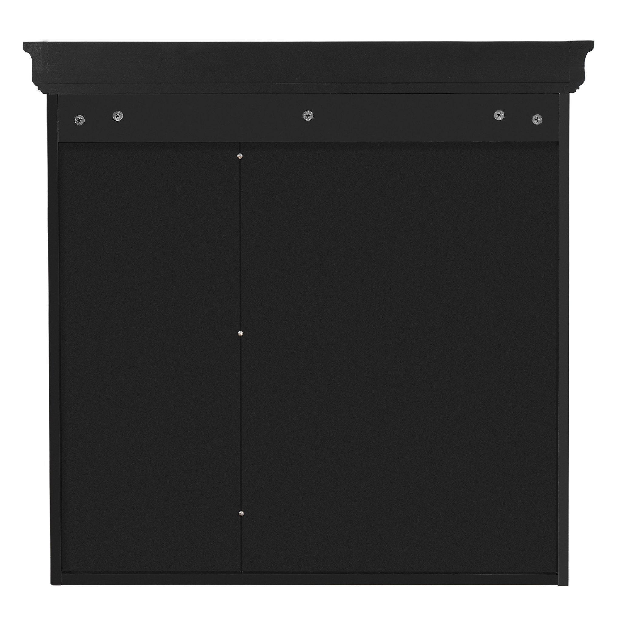 koorbiir ba6 30'' x 28'' Wall - Mounted Bathroom Medicine Cabinet with Mirror ¨C Over Toilet Storage Organizer for Bathroom Organization, Black MDF Cabinet - Koorbiir