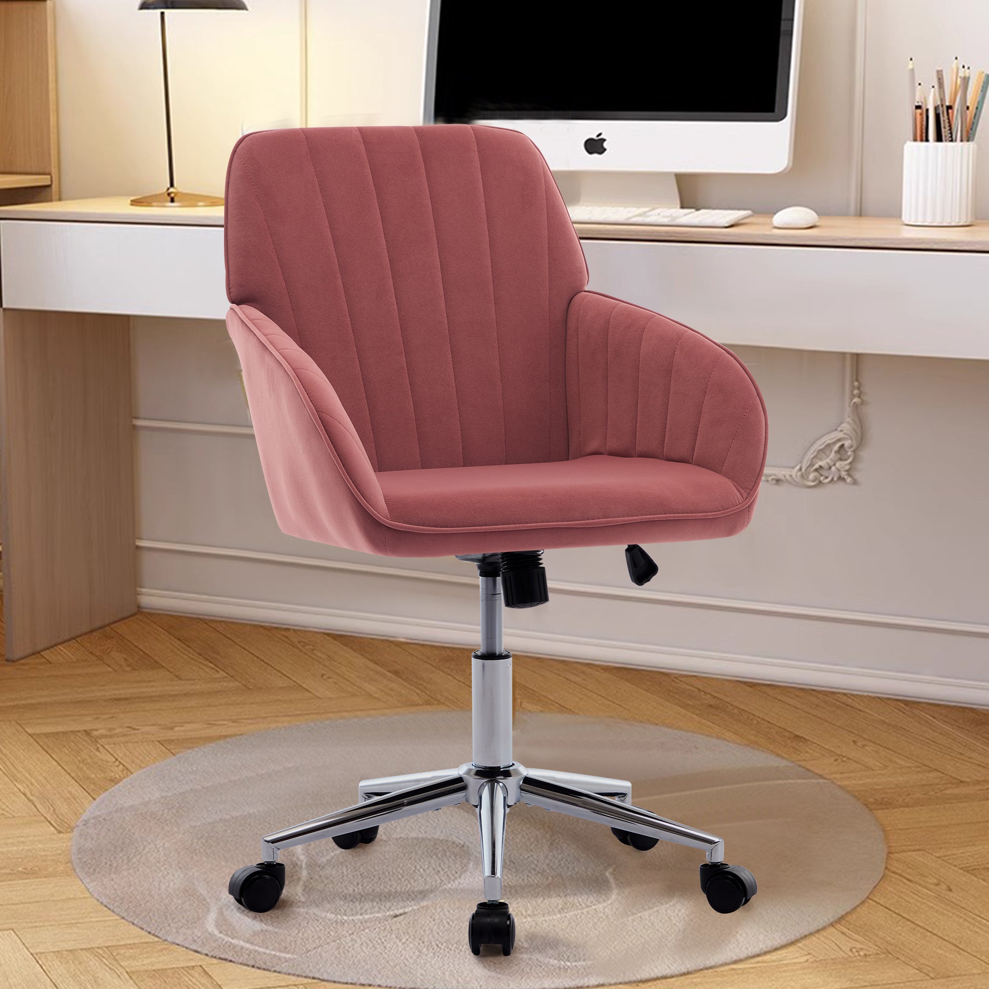 Koorbiir Adjustable Office Chair, Home Bedroom, Ergonomic Swivel Chair, Backrest Seat, Comfortable for Long Sitting