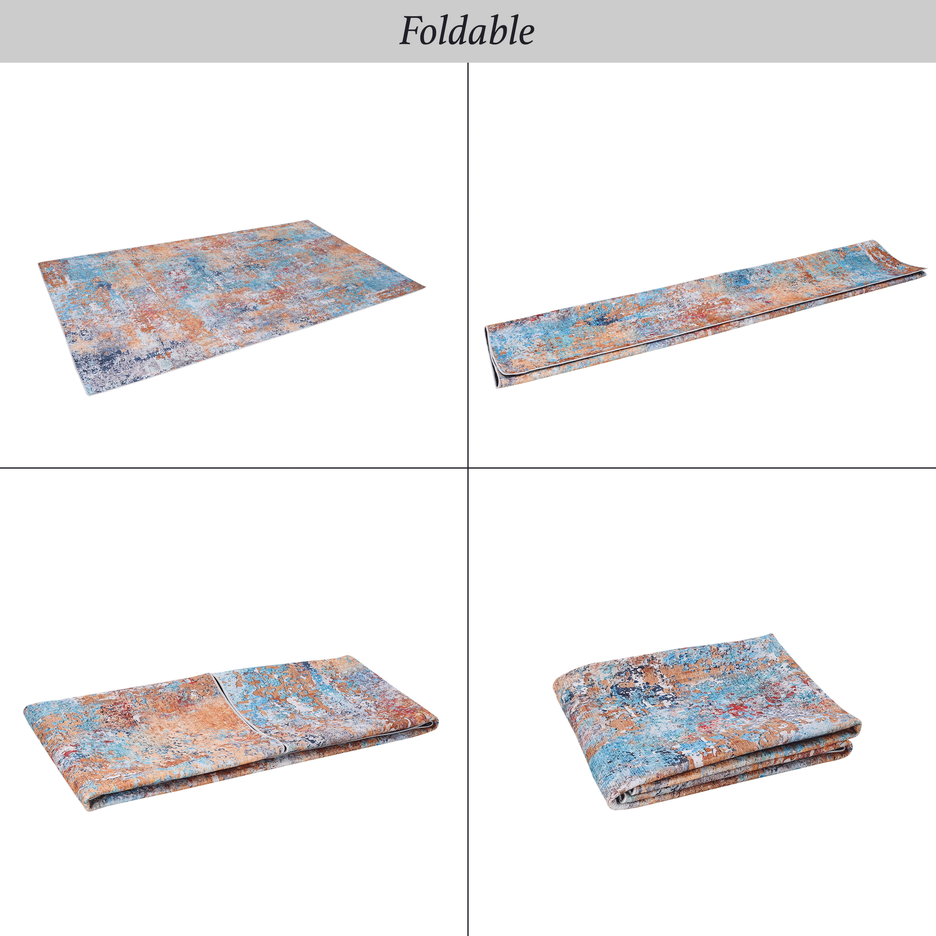 koorbiir R4 8x10 Multi-Color Washable Area Rug ¨C Durable Large Rugs for Living Room and Bedroom