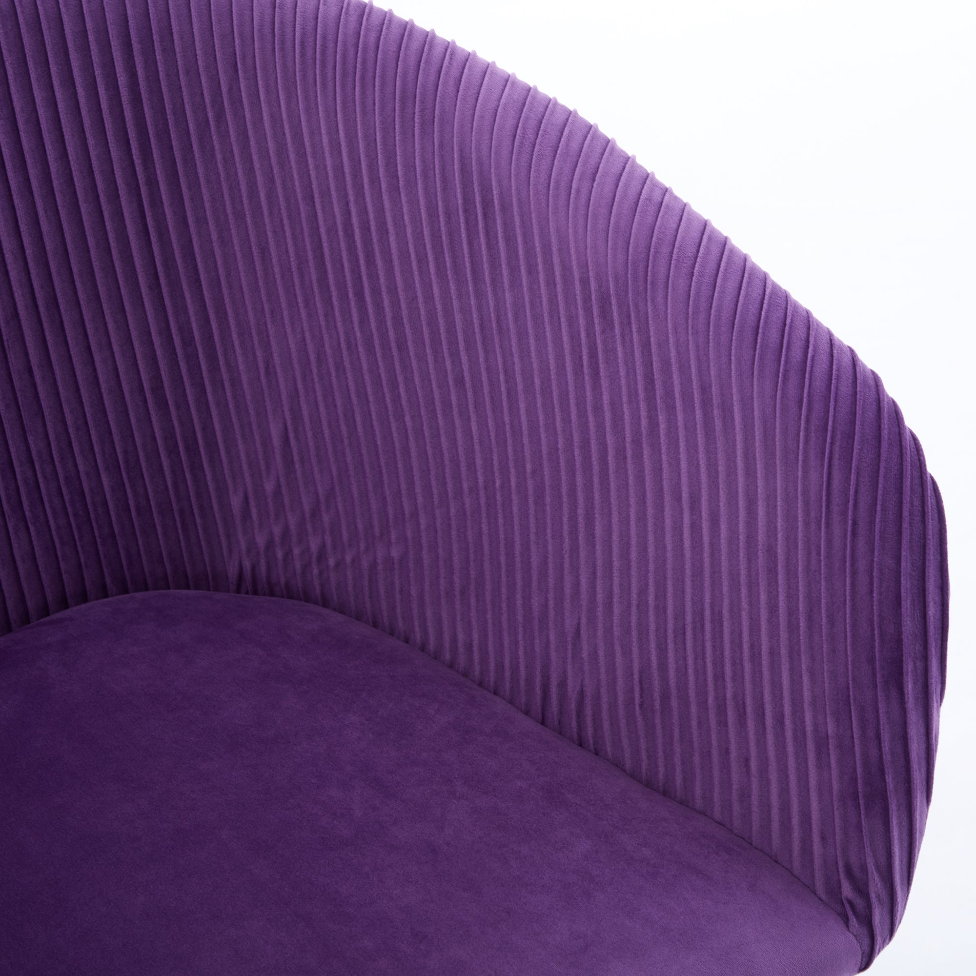 Koorbiir stripe dinding chair,Modern velvet kitchen chairs with armrests, cushioned bucket dining chairs, wheel less decorative chairs, dressing table chairs, 1pc purple